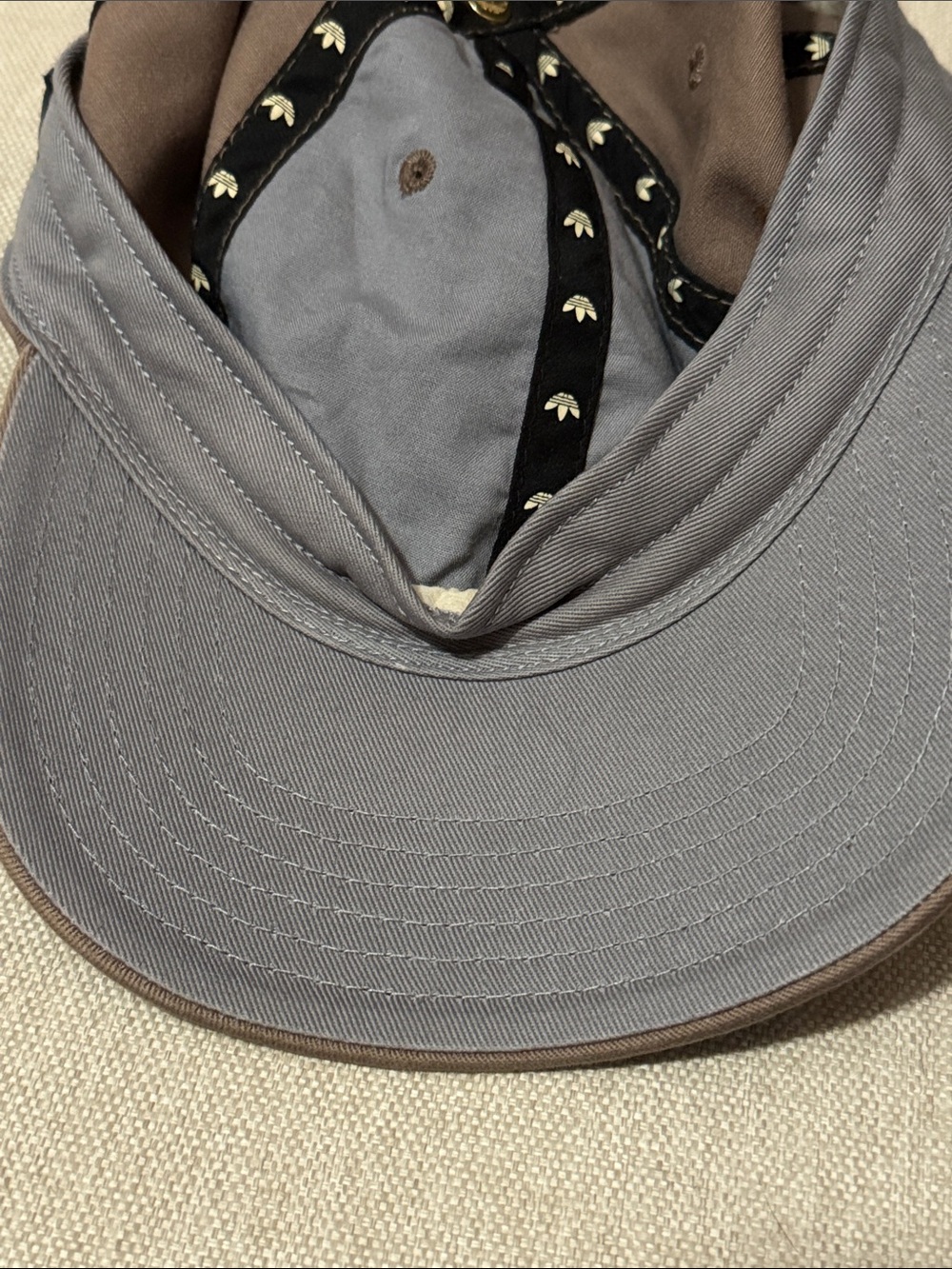 Like New Adidas Baseball Style Cap-Brown-White Stitched Logo-Adjustable-Cotton - Picture 13 of 14